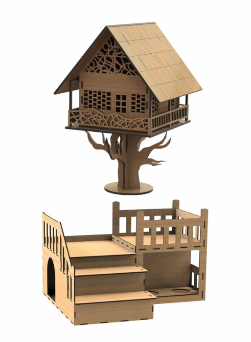 Free Download Vectors, Fantasy House Free Laser Cut Vector