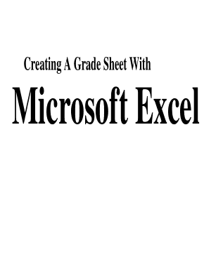 Creating A Grade Sheet with Microsoft Excel Book