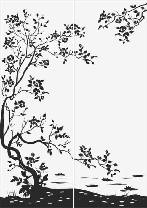 Free Download Vectors, Flowers Sandblast Pattern Free Laser Cut Vector