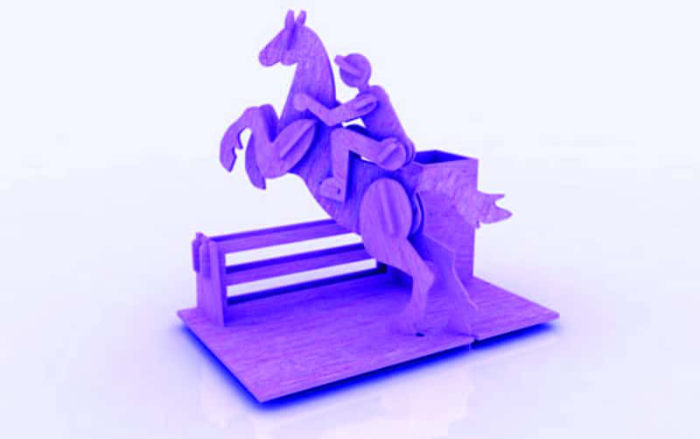 Free Download Vectors, Horse Riding Pen Holder Stand 3Mm Free Laser Cut Vector