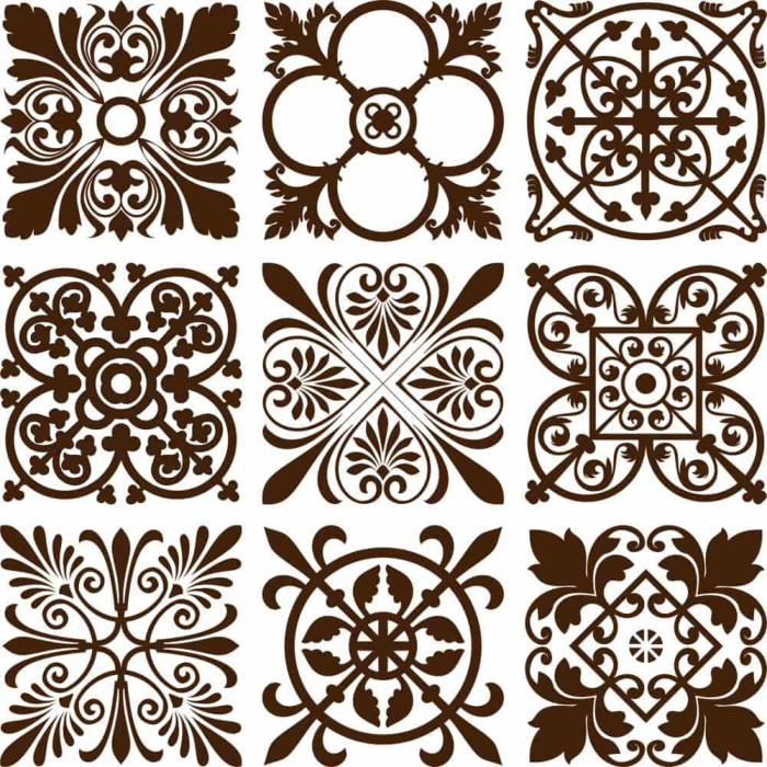 Free Download Vectors, Retro Floral Ornaments Vector Set Free Laser Cut Vector