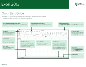 Excel 2013 Quick Start Guide Book