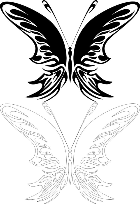 Free Download Vectors, Butterfly Vector Art 022 Free Laser Cut Vector