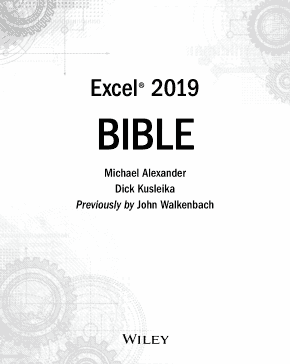 Excel 2019 Bible Book