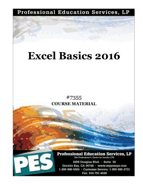 Excel Basic 2016 Course Material Book
