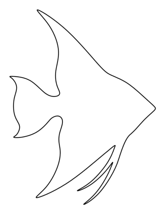 Free Download Vectors, Laser Cut Angelfish Sticker Cut Out Vector