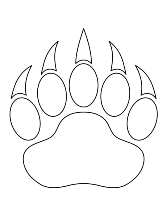 Free Download Vectors, Laser Cut Bear Paw Print Sticker Cut Out Vector