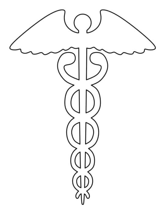 Free Download Vectors, Laser Cut Caduceus Sticker Cut Out Vector
