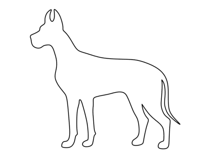 Free Download Vectors, Laser Cut Great Dane Sticker Cut Out Vector