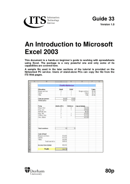 Introduction To Microsoft Excel 2003 Book