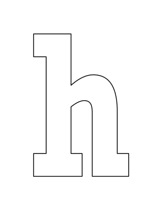 Free Download Vectors, Laser Cut Lowercase Letter H Sticker Cut Out Vector