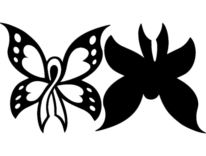 Free Download Vectors, Cancer Butterfly 2Pc 12×12 Laser Cut DXF File