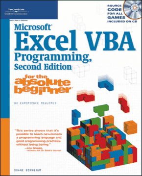 Microsoft Excel VBA Programming for the Absolute Beginner Second Edition Book