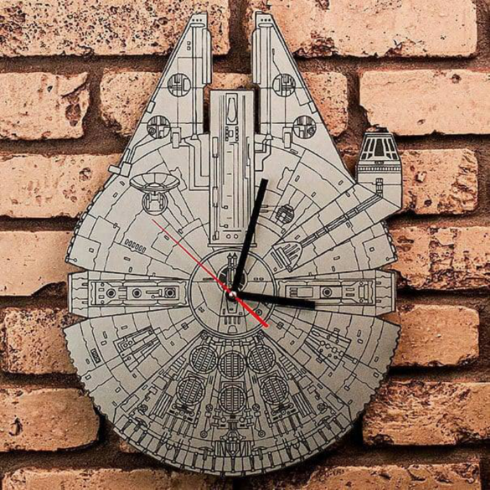 Free Download Vectors, Star Wars Millennium Falcon Clock Laser Cut DXF File