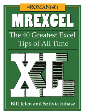 Mr Excel Xl The 40 Greatest Excel Tips of All Time Book