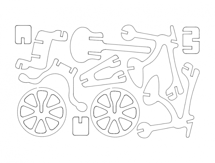 Free Download Vectors, Bicicleta (Bicycle) Laser Cut DXF File