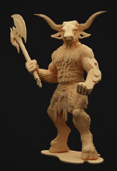 Free Vector, Minotaur L 6 Mm Laser Cut DXF File
