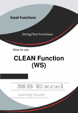 Excel CLEAN Function How to Use in Worksheet Book