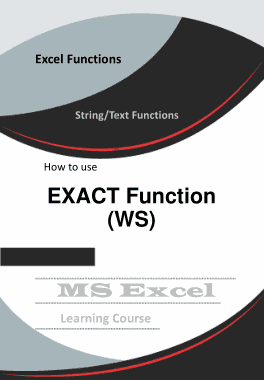 Excel EXACT Function How to Use in Worksheet Book