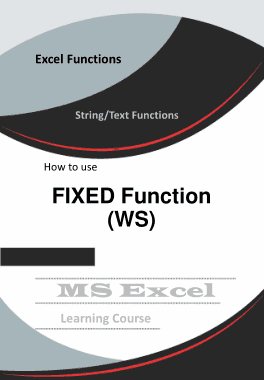 Excel FIXED Function How to Use in Worksheet Book