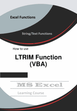 Excel LTRIM Function How to Use in VBA Book