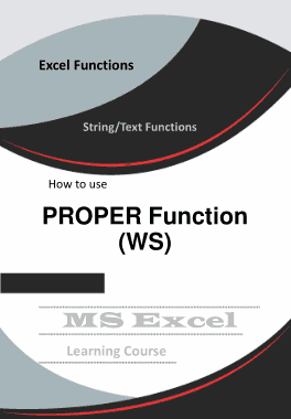 Excel PROPER Function How to Use in Worksheet Book