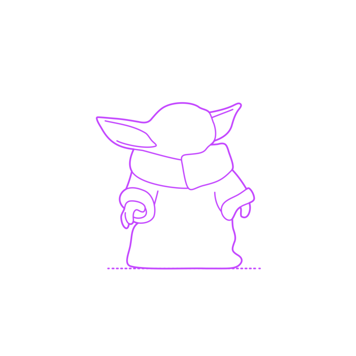 Free Download Vectors, Pop Culture Star Wars Baby Yoda Line Tracing Svg Vector