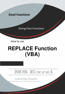 Excel REPLACE Function How to Use in VBA Book