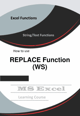 Excel REPLACE Function How to Use in Worksheet Book