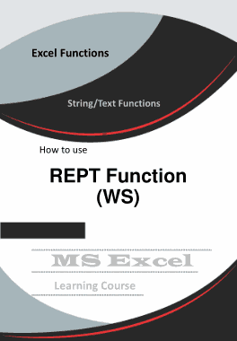 Excel REPT Function How to Use in Worksheet Book