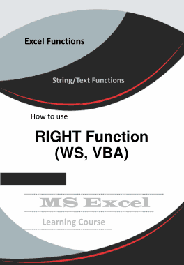 Excel RIGHT Function How to Use in Worksheet and VBA Book