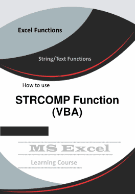 Excel STRCOMP Function How to Use in VBA Book