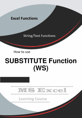 Excel SUBSTITUTE Function How to Use in Worksheet Book