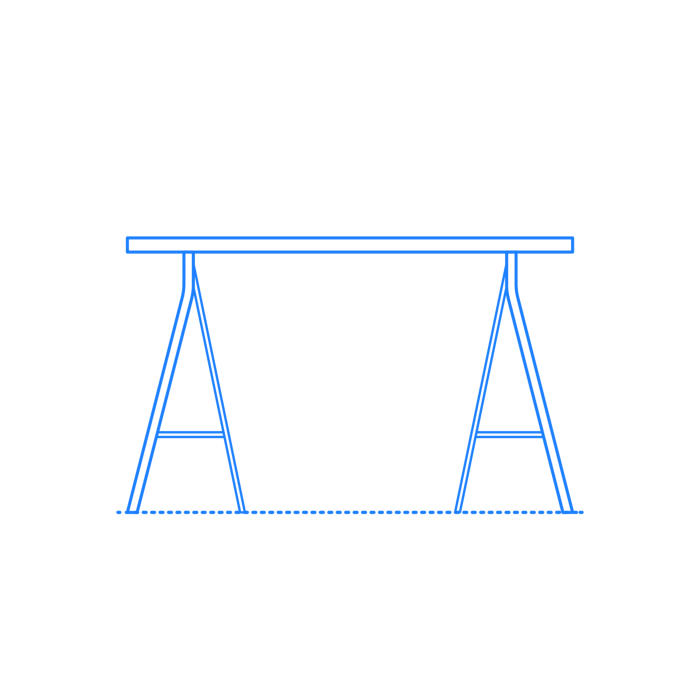 Free Download Vectors, Furniture Desks Ikea Lerberg Trestle Legs Desk Outline Svg Vector