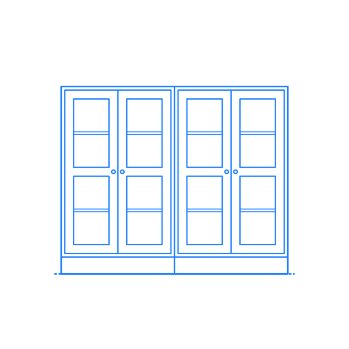 Free Download Vectors, Furniture Display Cabinet Ikea Havsta Storage Combination 2 Wide Glass Line Art Svg Vector