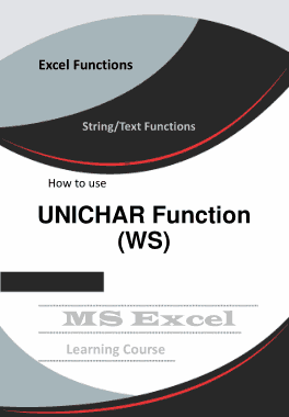 Excel UNICHAR Function How to Use in Worksheet Book