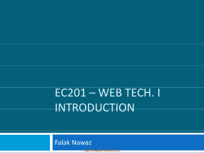 Introduction To Web PHP Lecture 1 Note Book