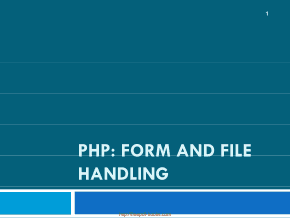 PHP Form And File Handling PHP Lecture 8 Note Book