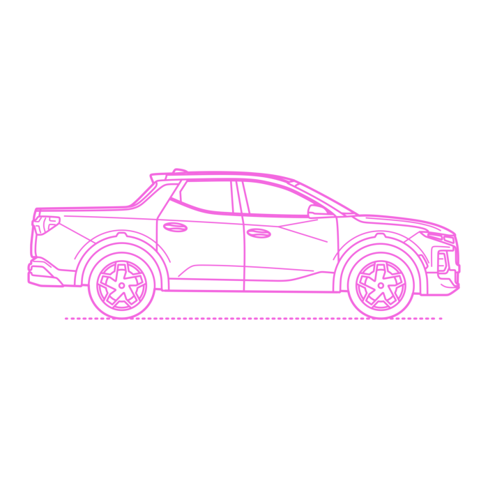 Free Download Vectors, Transport Compact Pickup Trucks Hyundai Santa Cruz Line Tracing Svg Vector