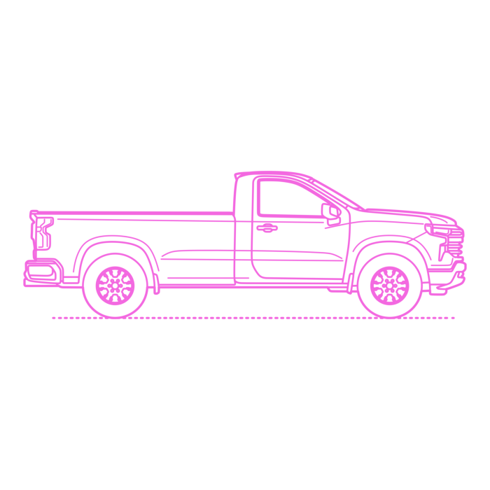 Free Download Vectors, Transport Full Size Pickup Trucks Chevrolet Silverado 1500 Regular Long Line Tracing Svg Vector