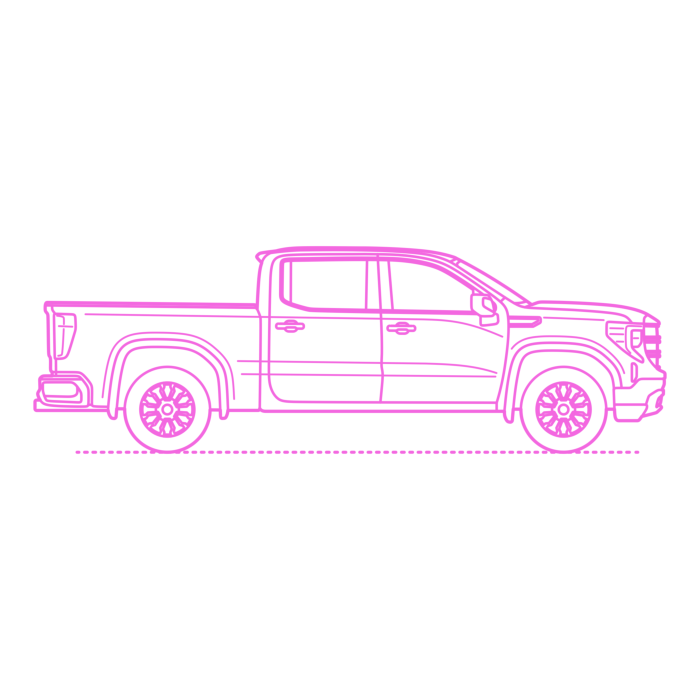 Free Download Vectors, Transport Full Size Pickup Trucks Gmc Sierra 1500 Crew Short Line Tracing Svg Vector