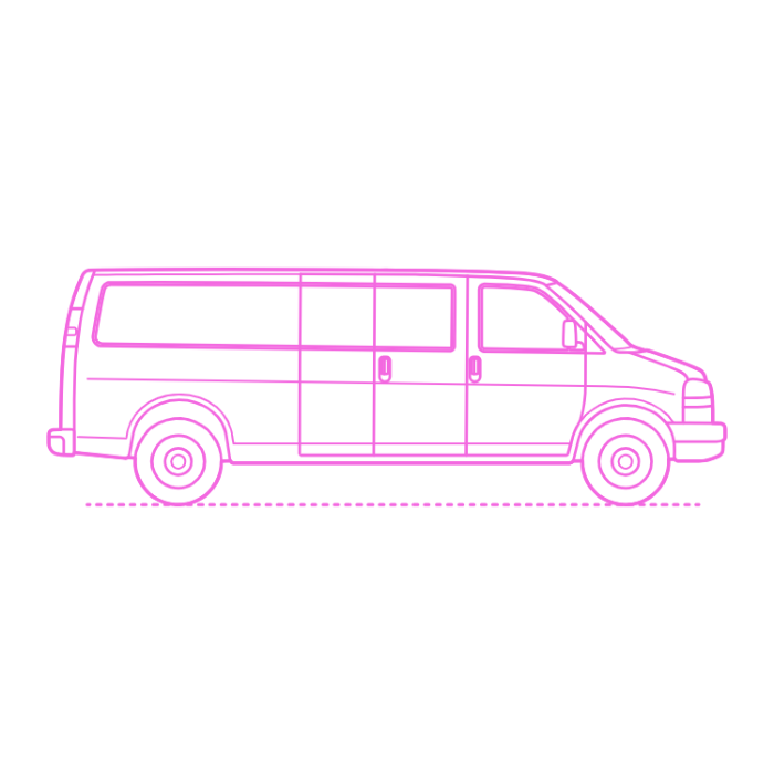 Free Download Vectors, Transport Full Size Vans Chevrolet Express Van Lwb Line Tracing Svg Vector