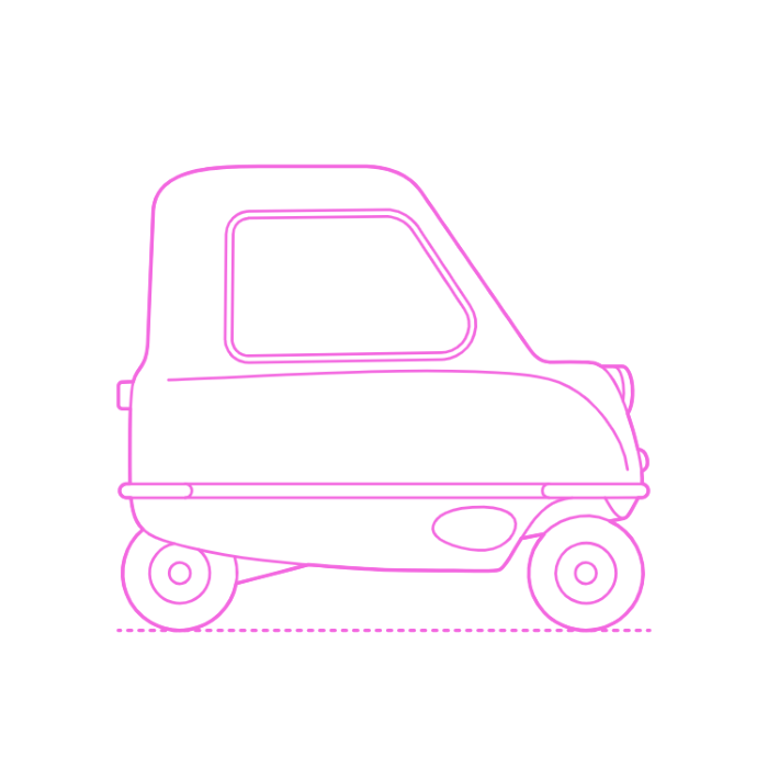 Free Download Vectors, Transport Microcars Peel P50 Saloon Outline Svg Vector