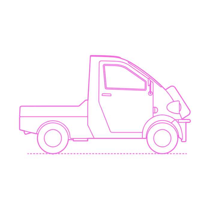 Free Download Vectors, Transport Mini Trucks Daihatsu Midget Line Tracing Svg Vector