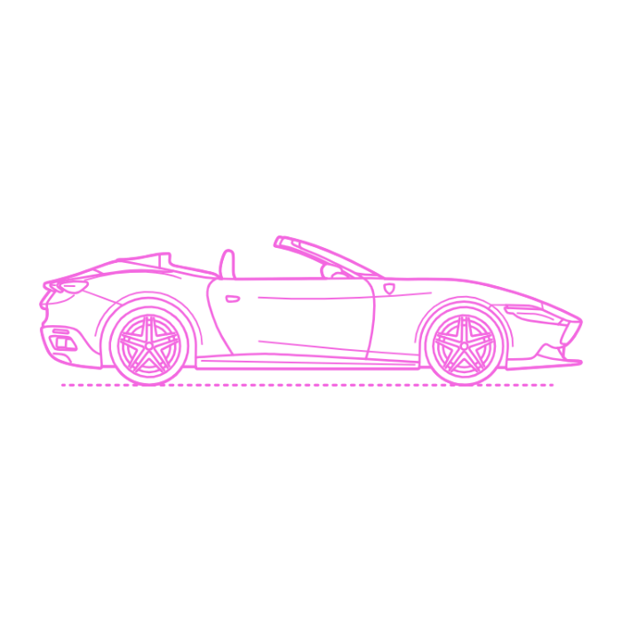 Free Download Vectors, Transport Sports Cars Ferrari Roma Spider Line Tracing Svg Vector