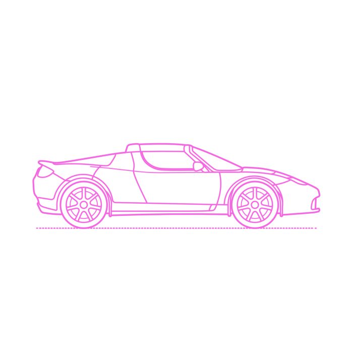 Free Download Vectors, Transport Tesla Roadster 2008 Line Tracing Svg Vector