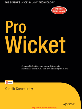 Pro Wicket The Experts Voice I in Java Technology Book
