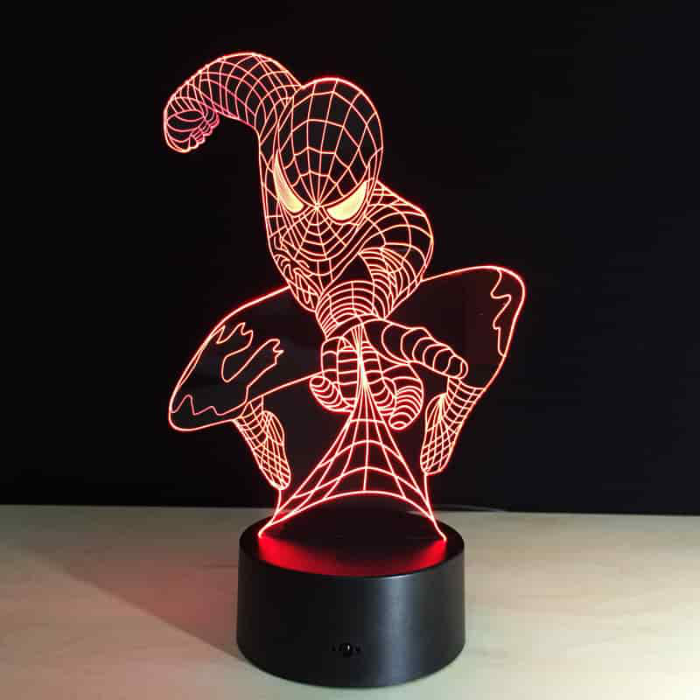 Free Download Vectors, Spiderman Night Light Free Laser Cut Vector