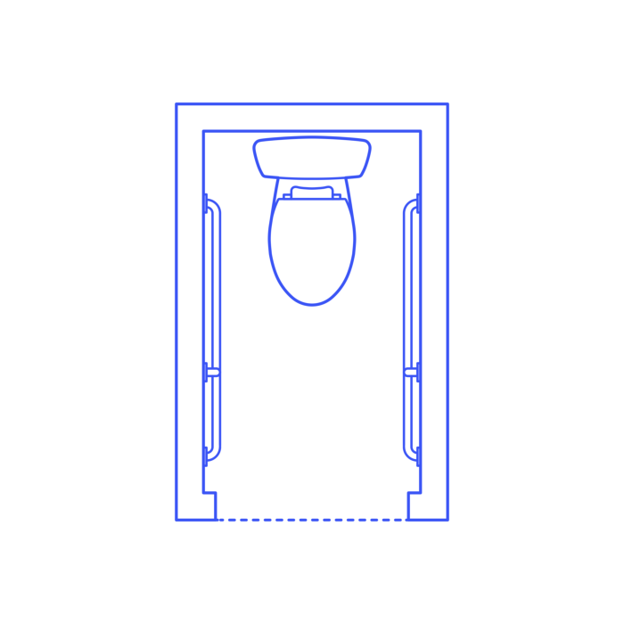 Free Download Vectors, Layouts Bathrooms Quarter Accessible Toilet Ambulatory Line Tracing Svg Vector