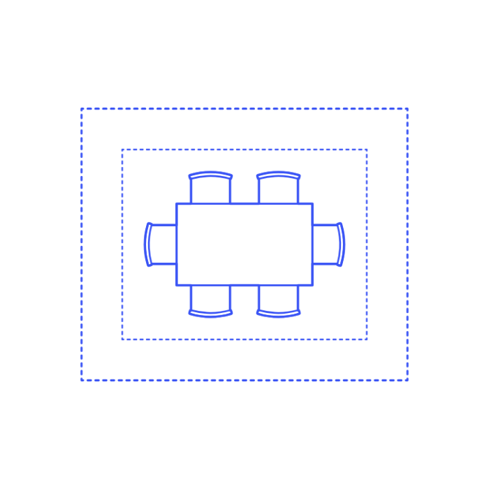 Free Download Vectors, Layouts Dining Rooms Rectangle Casual Small Outline Svg Vector
